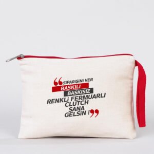 Clutch 21x15 cm Red Zipper (Customizable)