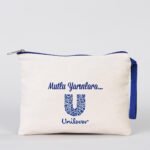 Clutch 21x15 cm Blue Zipper Bag (Customizable) - istecanta.com