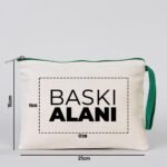 Clutch 21x15 cm Green Zipper (Customizable) - istecanta.com