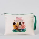 Clutch 21x15 cm Green Zipper (Customizable) - istecanta.com