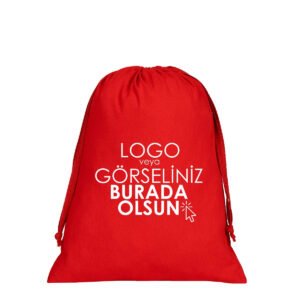 Red Cotton Bag 25x35cm (Customizable)