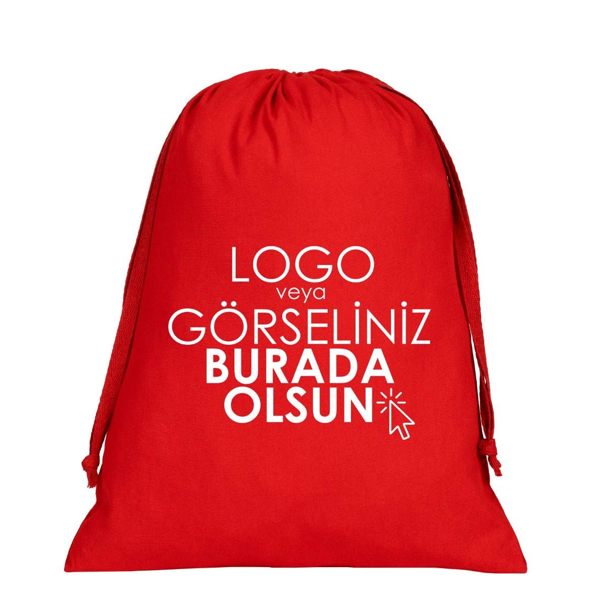 Red Cotton Bag 35x40 cm (Customizable) - istecanta.com