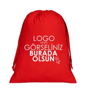 Red Cotton Bag 35x40 cm (Customizable)