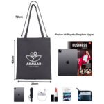 Gabardine Fabric Bag Anthracite 35x40 cm (Customizable) - istecanta.com