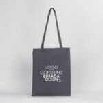 Gabardine Fabric Bag Anthracite 35x40 cm (Customizable) - istecanta.com