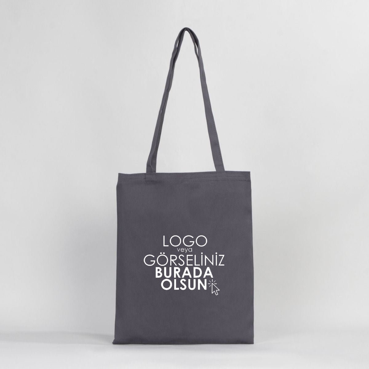 Gabardine Fabric Bag Anthracite 35x40 cm (Customizable) - istecanta.com