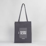 Gabardine Fabric Bag Anthracite 35x40 cm (Customizable) - istecanta.com