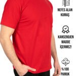 Basic T-shirt Kırmızı - Baskılı - istecanta.com