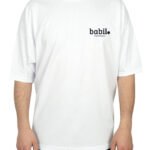 Oversize Bisiklet Yaka Tişört Beyaz (Özelleştirilebilir) - istecanta.com
