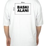 Oversize Bisiklet Yaka Tişört Beyaz (Özelleştirilebilir) - istecanta.com