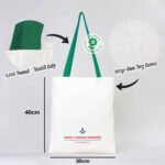 Canvas Bag with Green Handle 35x40 cm (Customizable) - istecanta.com