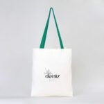 Canvas Bag with Green Handle 35x40 cm (Customizable) - istecanta.com