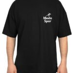Oversize Bisiklet Yaka Tişört Siyah (Özelleştirilebilir) - istecanta.com