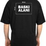 Oversize Bisiklet Yaka Tişört Siyah (Özelleştirilebilir) - istecanta.com