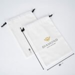 Black String White Panama Cloth Bag - 20x30 cm (Customizable) - istecanta.com