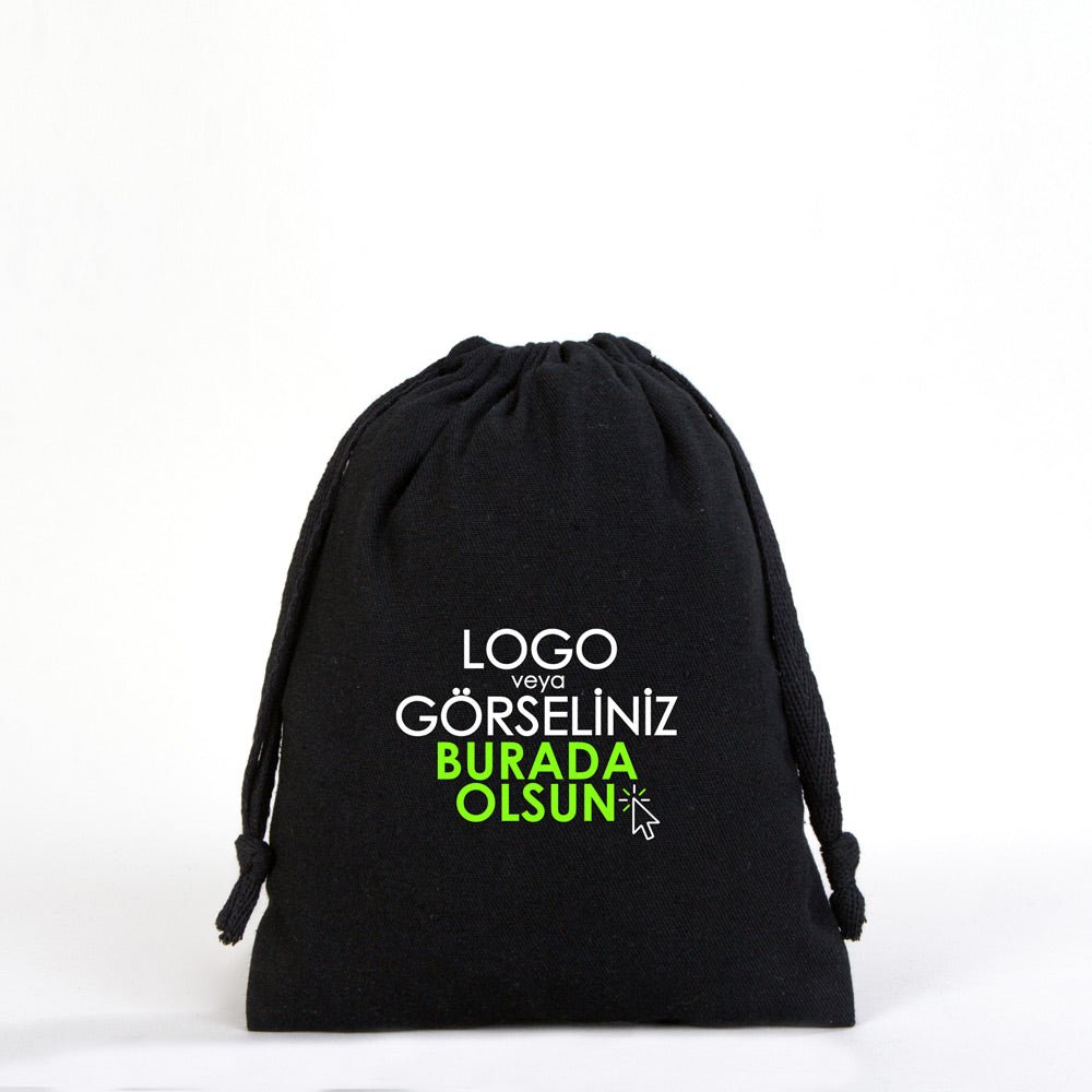 Black Cloth Bag 15.5 x 20 cm (Customizable) - istecanta.com