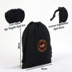 Black Cloth Bag 15.5 x 20 cm (Customizable) - istecanta.com