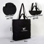Raw Canvas Shopping - Market Bag Black 48x41x10 cm (Customizable) - istecanta.com
