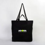 Raw Canvas Shopping - Market Bag Black 48x41x10 cm (Customizable) - istecanta.com