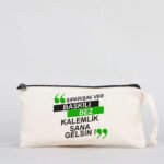 Printed Fabric Pen Holder & Makeup Bag 21x10 cm (Customizable)