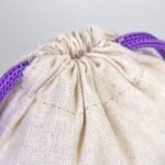 Canvas Bag 10x13 cm - Colored String - Purple (Customizable) - istecanta.com