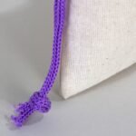 Cloth Bag 10x13 cm - Colored String - Purple (Customizable) - istecanta.com