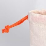 Canvas Bag 10x13 cm - Colored String - Orange (Customizable) - istecanta.com