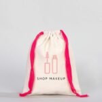 Canvas Bag 15.5x20 cm - Colored String - Fuchsia (Customizable) - istecanta.com