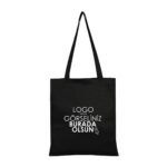 Black Gabardine Fabric Bag 35x40 cm (Customizable) - istecanta.com