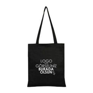 Black Gabardine Fabric Bag 35x40 cm (Customizable)