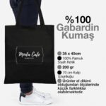 Black Gabardine Fabric Bag 35x40 cm (Customizable) - istecanta.com
