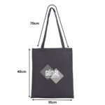 Gabardine Fabric Bag Anthracite 35x40 cm (Customizable) - istecanta.com