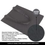 Gabardine Fabric Bag Anthracite 35x40 cm (Customizable) - istecanta.com