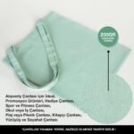 Gabardine Fabric Bag Mint Green 35x40 cm - istecanta.com