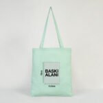 Gabardine Fabric Bag Mint Green 35x40 cm - istecanta.com