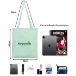 Gabardine Fabric Bag Mint Green 35x40 cm - istecanta.com