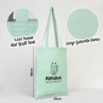 Gabardine Fabric Bag Mint Green 35x40 cm - istecanta.com