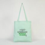 Gabardine Fabric Bag Mint Green 35x40 cm - istecanta.com