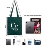 Gabardine Fabric Bag Green 35x40 cm - istecanta.com