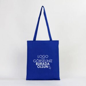 Gabardine Fabric Bag Saks Blue 35x40 cm (Customizable)