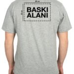 Basic T-shirt Gri- Baskılı - istecanta.com