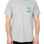 Polo Yaka Gri Tişört - Baskılı - istecanta.com