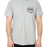 Polo Yaka Gri Tişört - Baskılı - istecanta.com