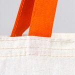 Canvas Tote Bag Orange Handle 35x40 cm (Customizable) - istecanta.com