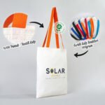 Canvas Tote Bag Orange Handle 35x40 cm (Customizable) - istecanta.com