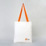 Canvas Tote Bag Orange Handle 35x40 cm (Customizable) - istecanta.com