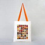 Canvas Tote Bag Orange Handle 35x40 cm (Customizable) - istecanta.com