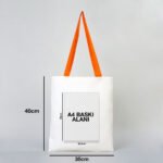 Canvas Bag with Orange Handle 35x40 cm (Customizable) - istecanta.com