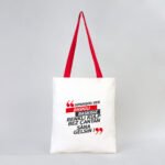 Canvas Bag with Red Handle 35x40 cm (Customizable) - istecanta.com