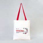 Canvas Bag with Red Handle 35x40 cm (Customizable) - istecanta.com